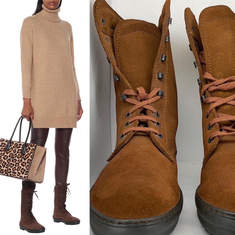 TODS Brown Winter Gommino Ankle Boots in Suede Women Shoes Size 6.